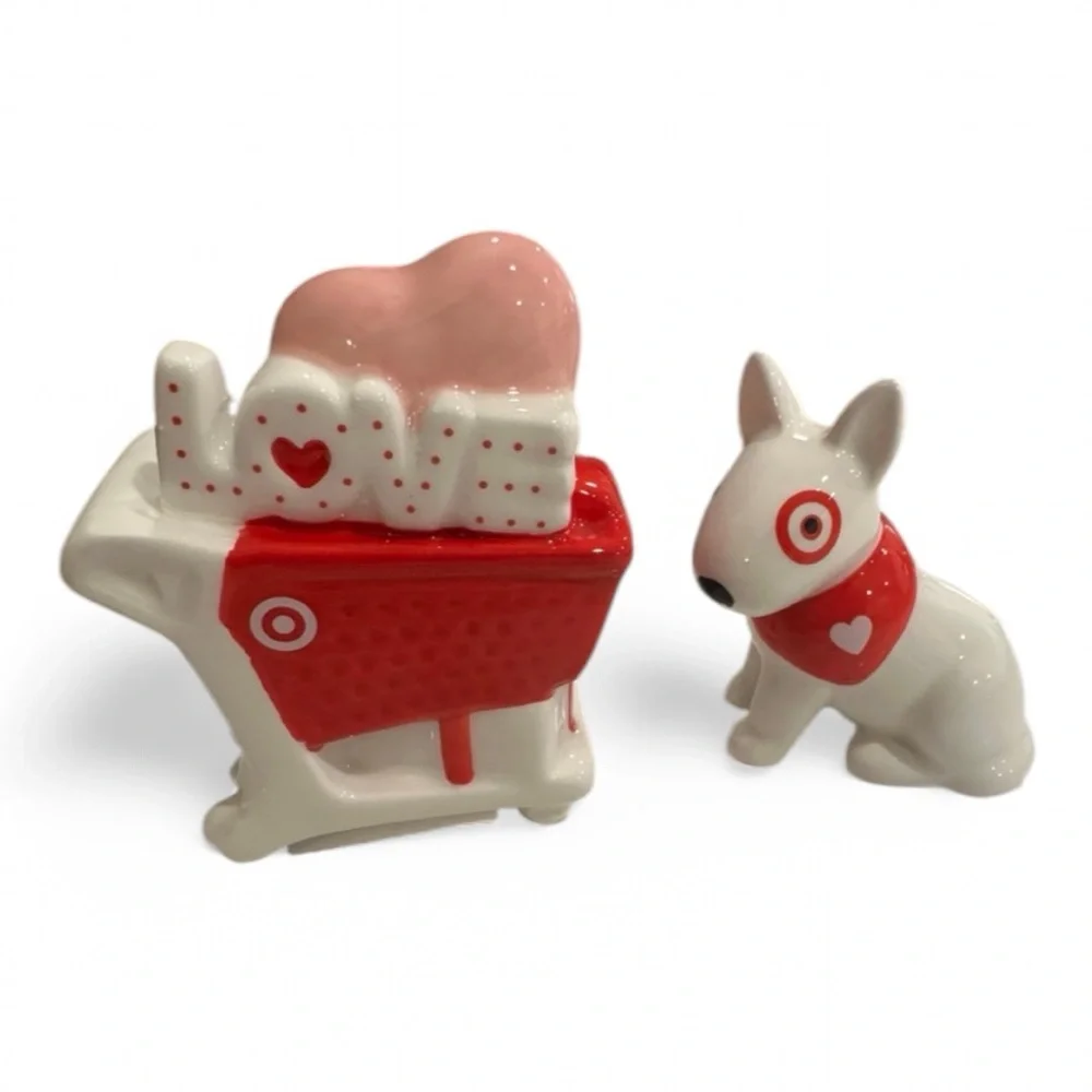 Valentine’s Day 2025 Ceramic Target Bullseye Dog and Target Shopping Cart Set